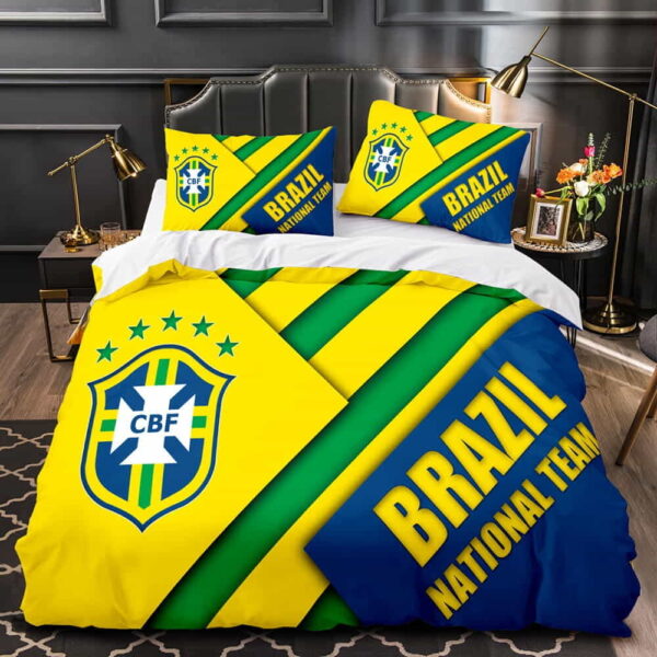 CBF Brazil France Football Team Bedding Sets Gift For Birthday, Father's Day, Mother's Day