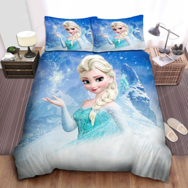 Disney Frozen Elsa Making A Snowflake With Her Magic Bed Sheets Duvet Cover Bedding Sets