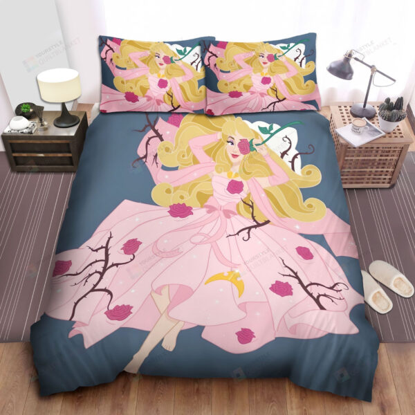 Disney Princess Aurora Surrounded By Roses Bed Sheet Spread Comforter Duvet Cover Bedding Sets