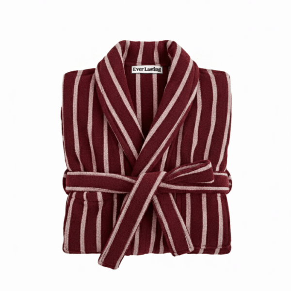 Alternative view of Quiet Evening Striped Robe Set / Burgundy