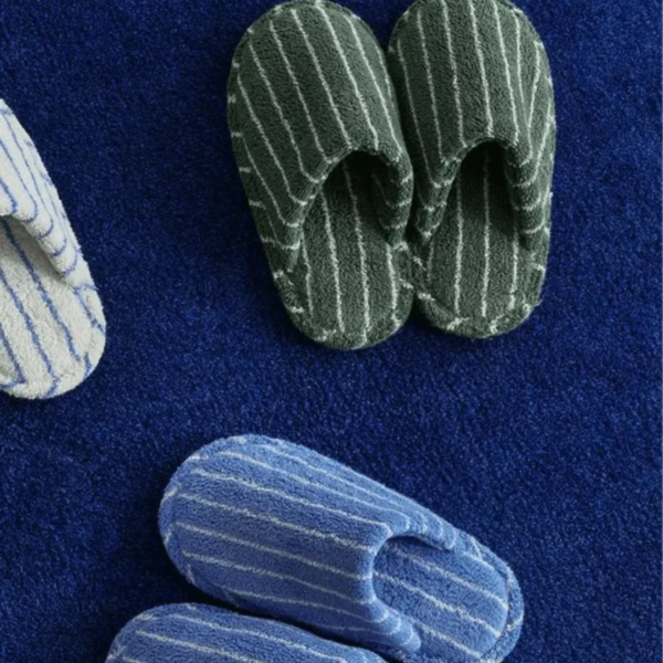 Alternative view of Thin Striped House Slippers / Blue