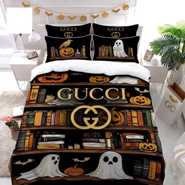 Gucci Halloween Ghost Library Bedding Set V01