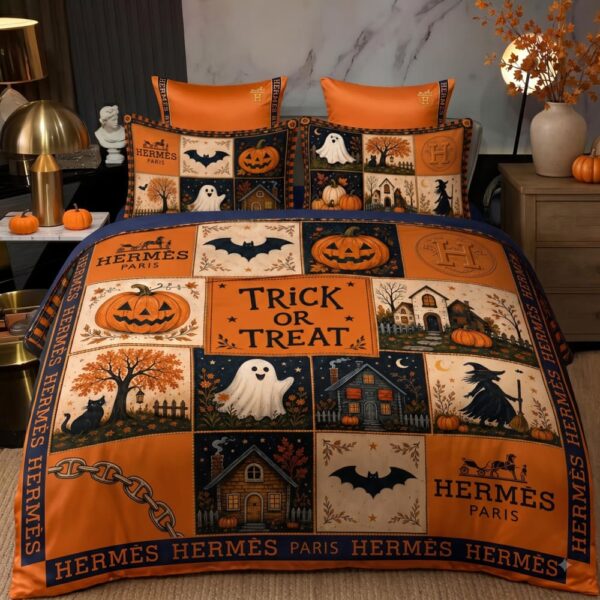 Hermes Trick or Treat Halloween Luxury Bedding Set V01