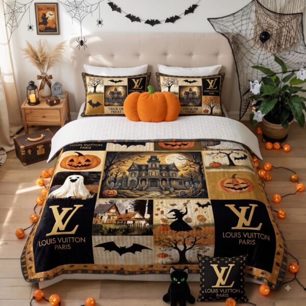 Louis Vuitton Halloween Luxury Bedding Set V04