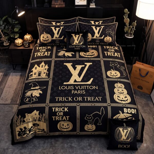 Louis Vuitton Trick or Treat Halloween Bedding Set V01